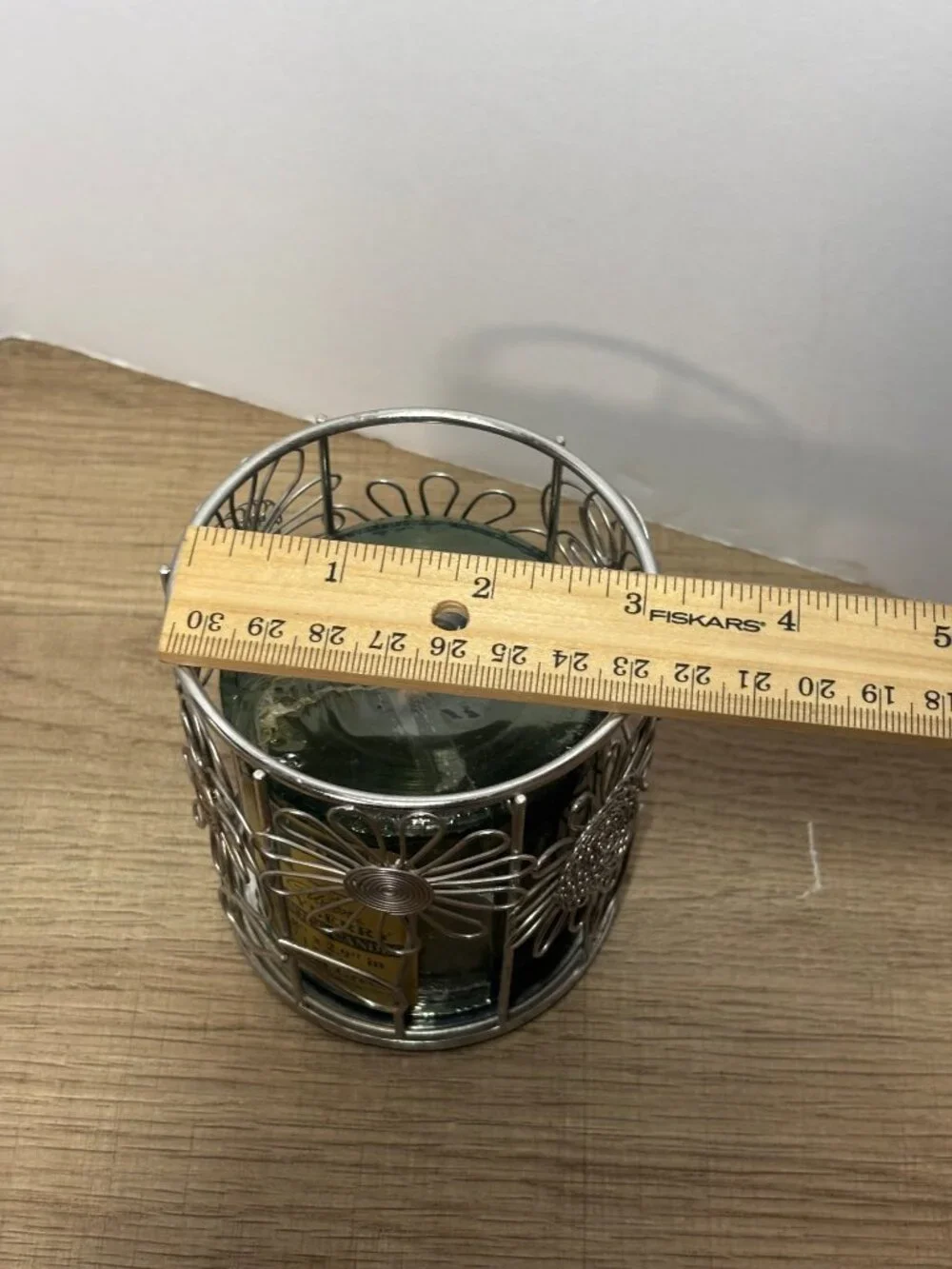 Gibson Bayberry Scented Candle Hunter Green With Silver Floral Candle Holder USA